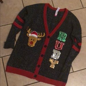 Ugly Christmas Sweater Party Button Up Cardigan